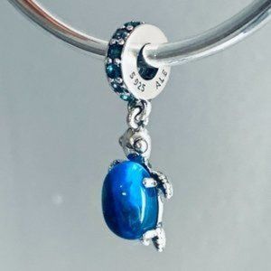 Pandora Murano Glass Sea TURTLE Dangle Charm